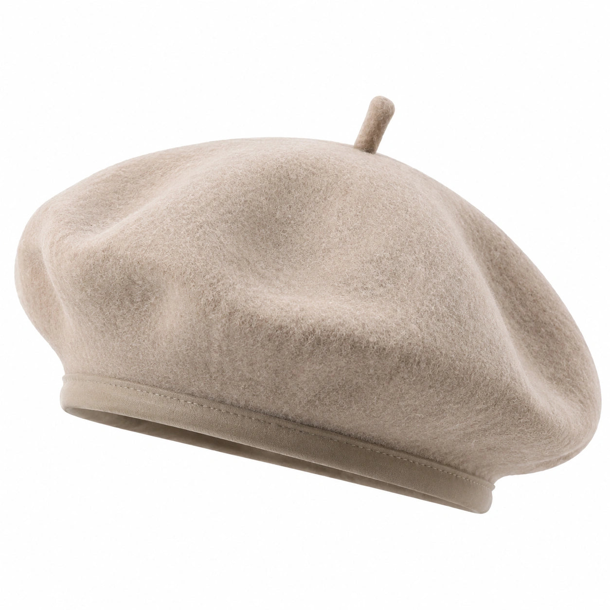Béret taille unique beige en textile effet feutré pour usage quotidien style classique
