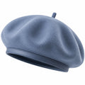 Béret taille unique en textile effet feutré bleu gris style classique