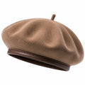 Béret taille unique effet suédine marron style rétro