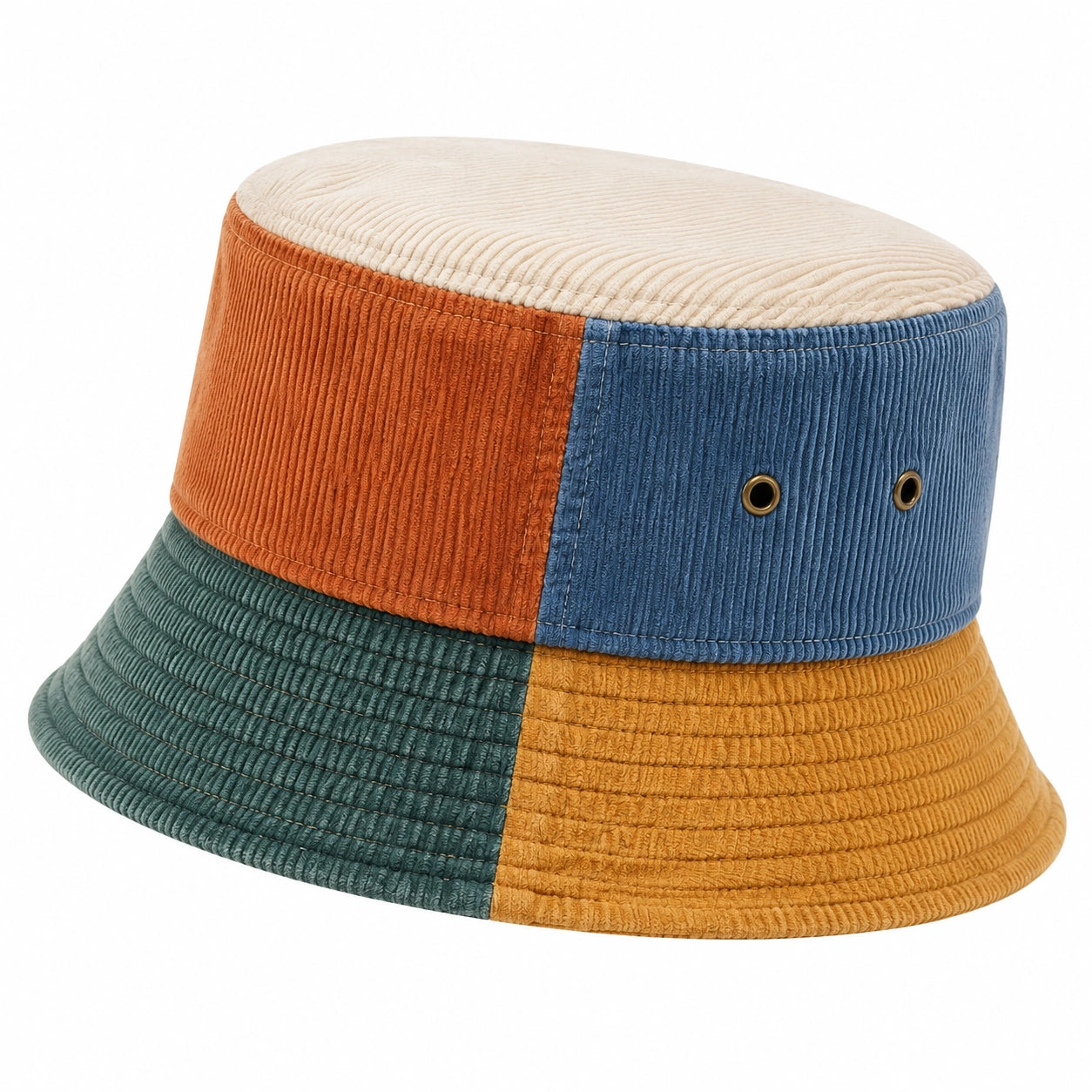 Chapeau bob taille unique en velours côtelé multicolore style décontracté