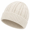 Bonnet taille unique écru en maille tricotée pour hiver