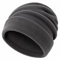 Bonnet taille unique en tissu polaire gris foncé à revers pour usage quotidien