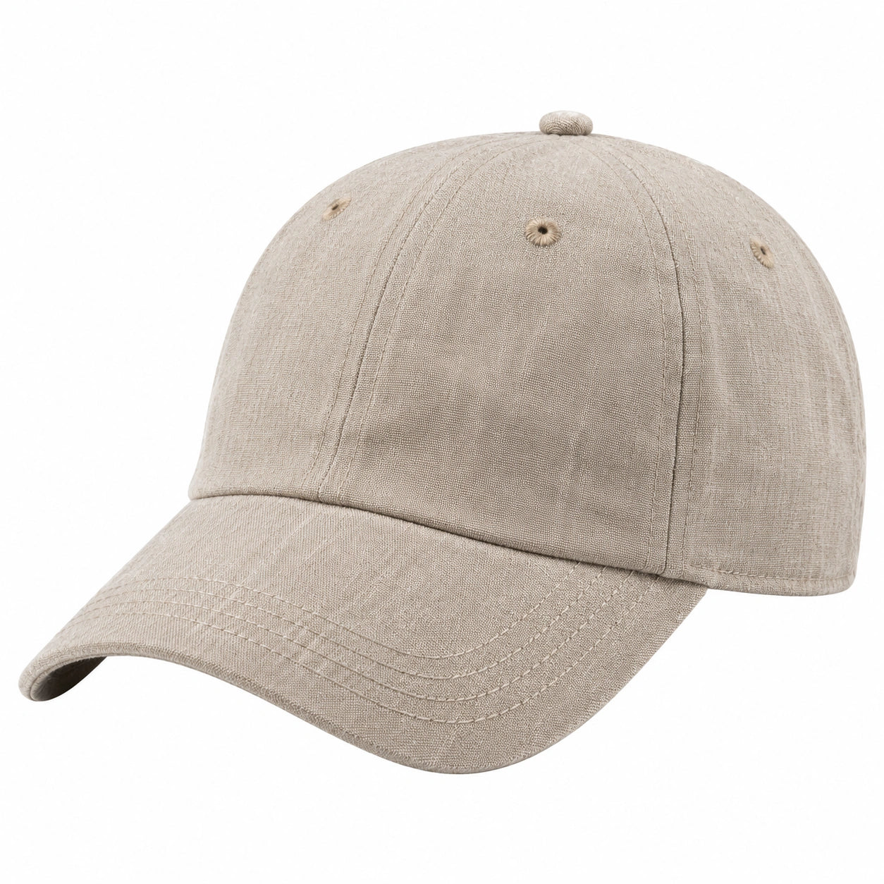 Casquette de baseball taille unique en textile beige à visière courbée
