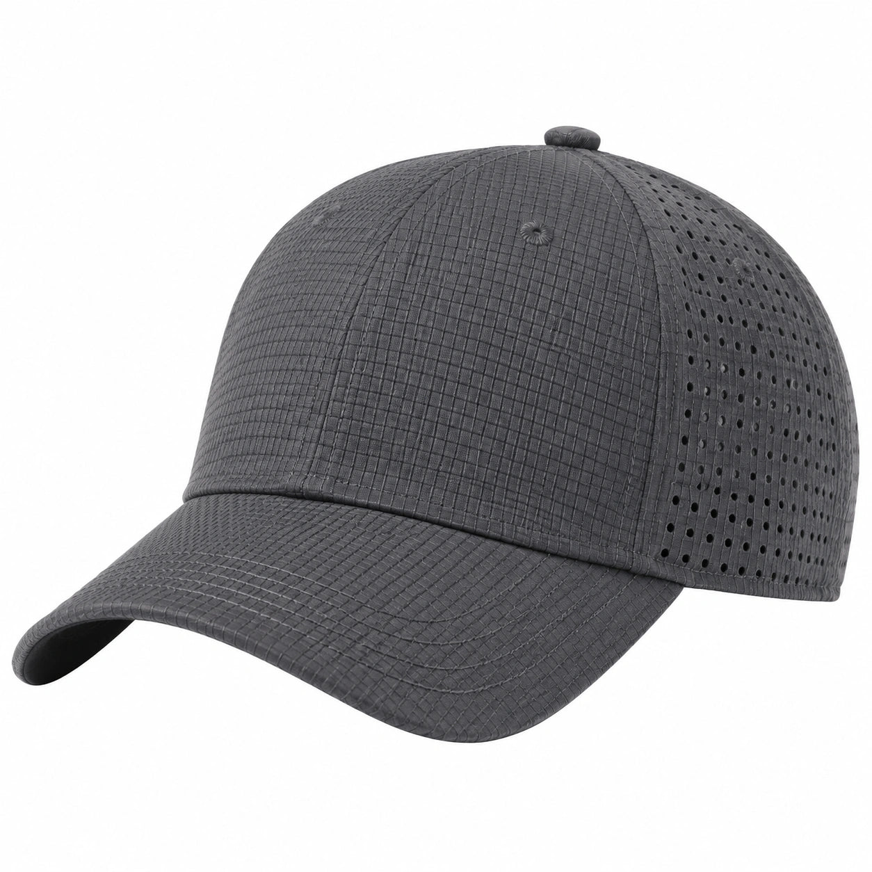 Casquette taille unique gris foncé en tissu perforé respirant style sportif