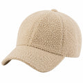 Casquette taille unique en tissu bouclette beige à visière courbée style décontracté
