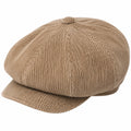 Casquette gavroche taille unique en tissu côtelé beige style rétro