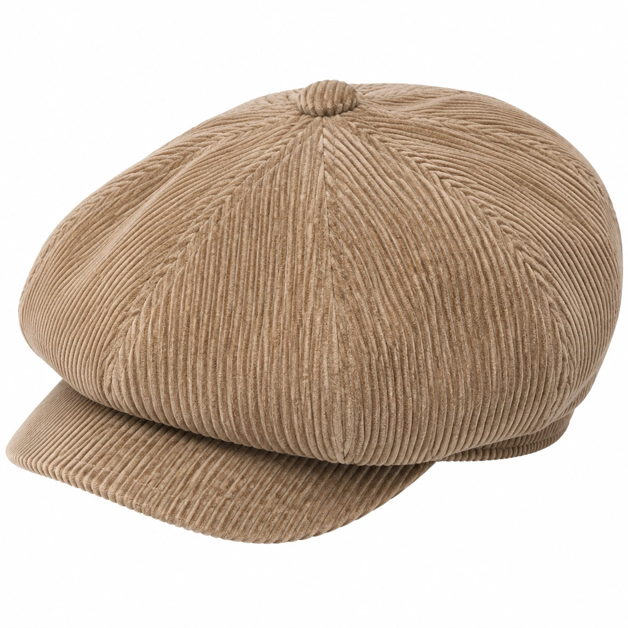 Casquette gavroche taille unique en tissu côtelé beige style rétro