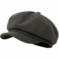 Casquette gavroche taille unique en tissu gris à chevrons style rétro