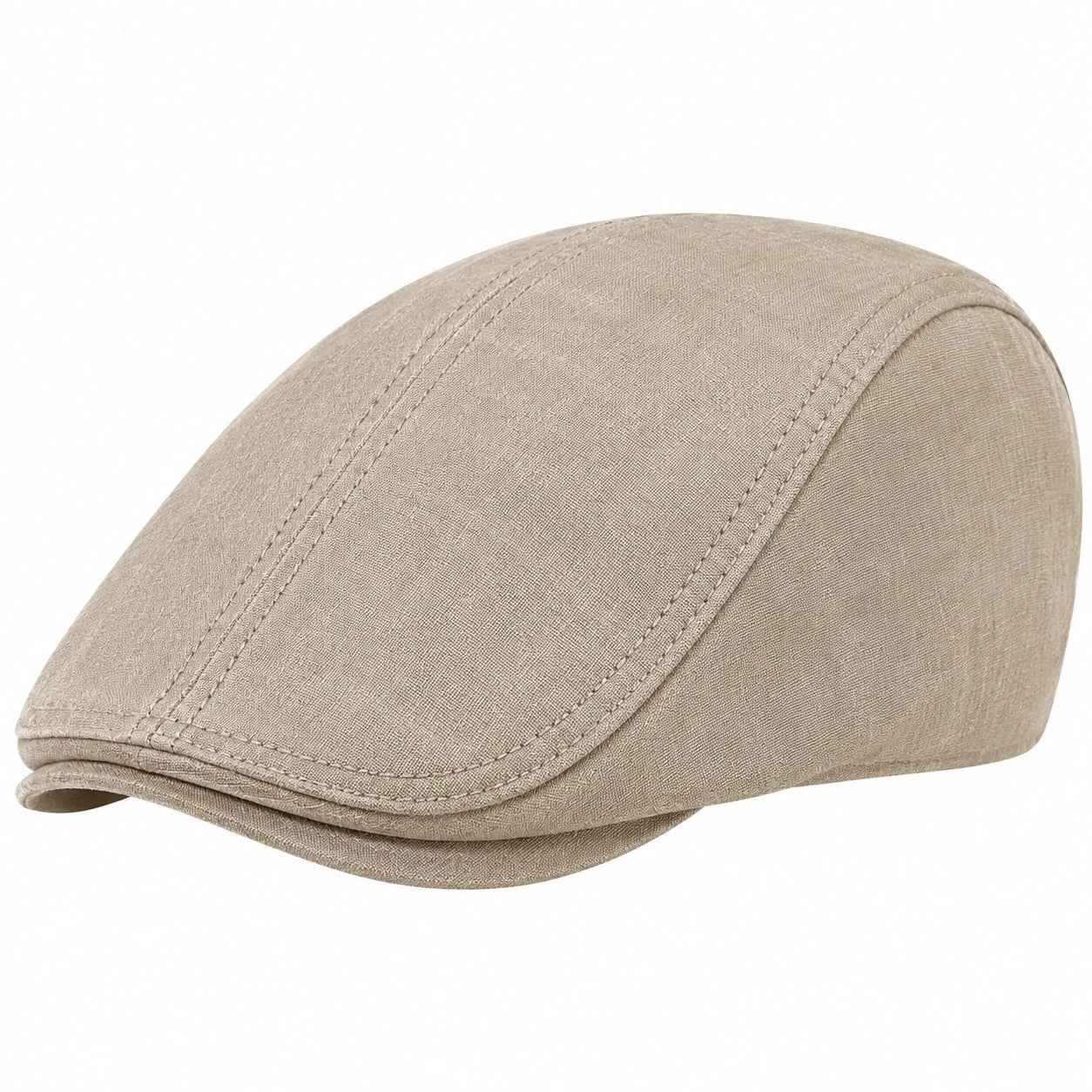 Casquette plate taille unique en tissu beige style classique