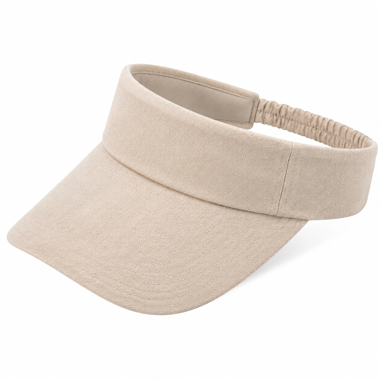 Visière de soleil taille unique textile beige à bande élastique